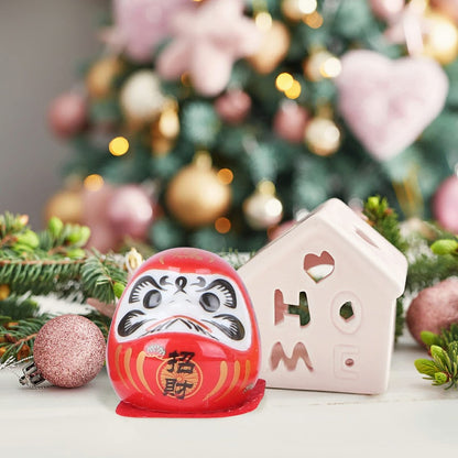 LALAFINA Daruma Figurine - Daruma Doll Souvenir Objeto de Decoración - Interior Decor - Car Decoration - Stylish Gift for Foreigners - Good Luck Charm - New Year Decoration - Ceramic - Japanese Traditional Craft - Set of 5
