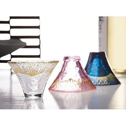 [Made in Japan] Toyo Sasaki Glass Lucky Cup Mt. Fuji Gold Cherry Blossom (Capacity: 65ml)