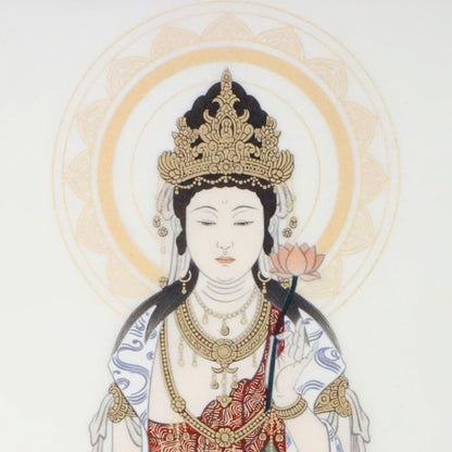 "Offering scroll, common horizontal sign for Kannon sacred sites, front Kannon with a lucky belt, includes original clear file from Hōtoku-dō, for transom frames."