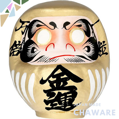 [Shrine Prayed] Takasaki Daruma for Wealth, One Grain Returns Ten Thousand Times, Height approximately 15 cm, Gold, Weal
