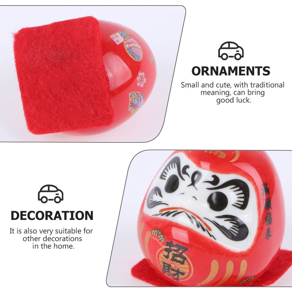 LALAFINA Daruma Figurine - Daruma Doll Souvenir Objeto de Decoración - Interior Decor - Car Decoration - Stylish Gift for Foreigners - Good Luck Charm - New Year Decoration - Ceramic - Japanese Traditional Craft - Set of 5