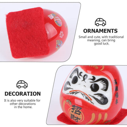 LALAFINA Daruma Figurine - Daruma Doll Souvenir Objeto de Decoración - Interior Decor - Car Decoration - Stylish Gift for Foreigners - Good Luck Charm - New Year Decoration - Ceramic - Japanese Traditional Craft - Set of 5