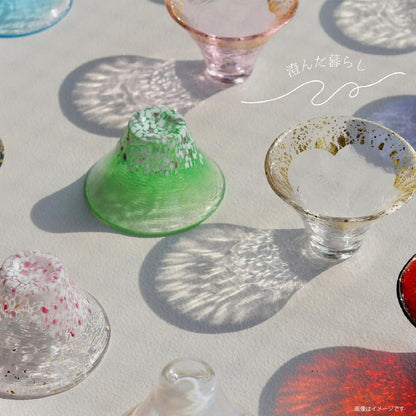 Toyo Sasaki Glass Shofukuhai (Lucky Cup) Sakura Fuji Yama Cherry Blossom 45ml Made in Japan Sake Cup Sake Glass Cup Mount Fuji Glass Gift Present for Respect for the Aged Day Father's Day Mother's Day Birthday WA531
