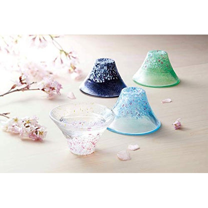 Toyo Sasaki Glass Shofuku Cup Sakura Fuji Night Cherry Blossom 45ml Made in Japan Sake Cup Sake Glass Cup Mount Fuji Glass Gift Present for Senior Citizens Day Father's Day Mother's Day Birthday WA530