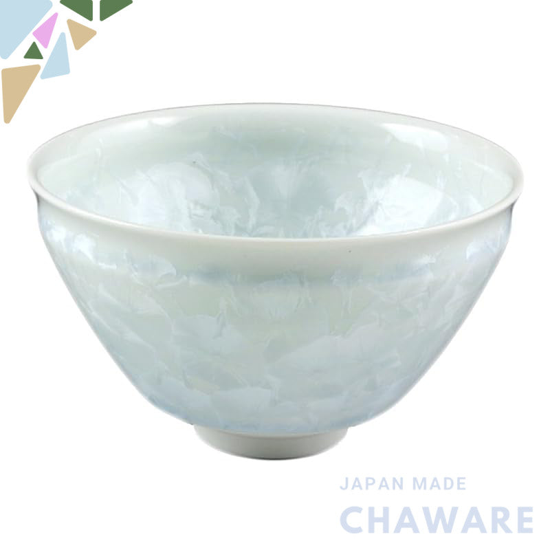 Kyoto ware, kiyomizu ware, Tōan kiln, Matcha bowl, Flower crystal (white) kta826