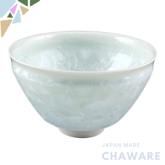 Kyoto ware, kiyomizu ware, Tōan kiln, Matcha bowl, Flower crystal (white) kta826