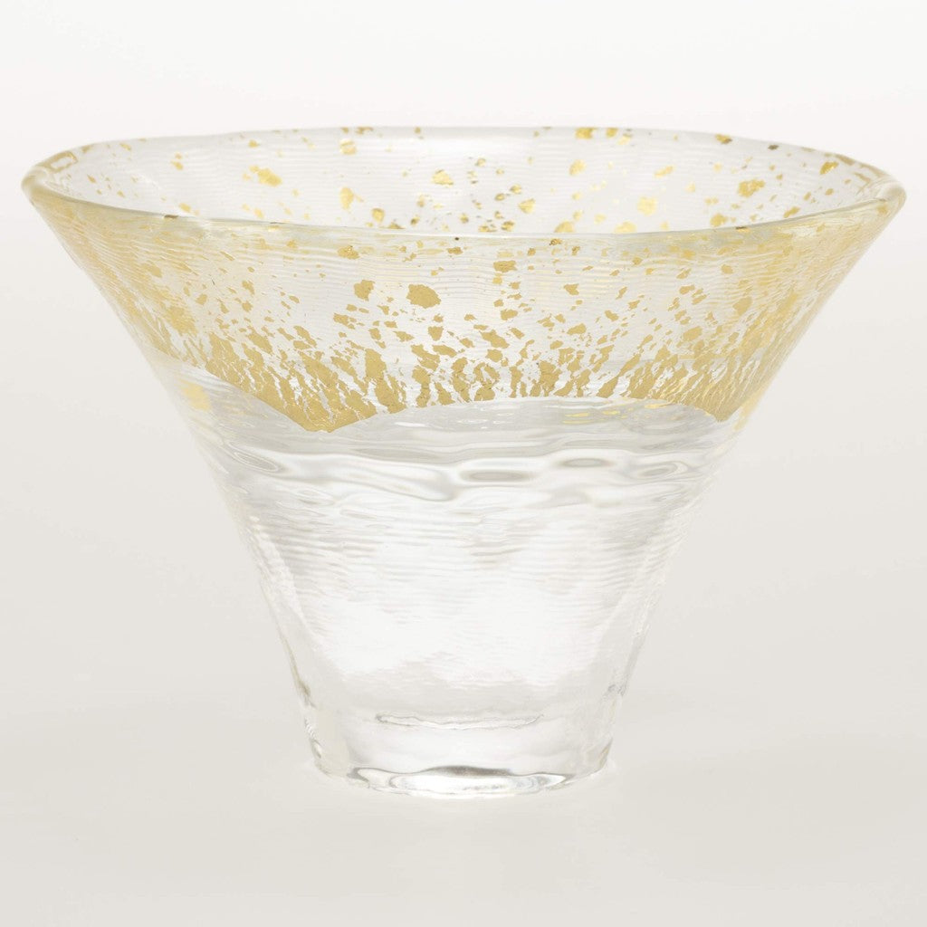 【Made in Japan】Toyo-Sasaki Glass Lucky Cup Mount Fuji Gold Transparent (Capacity: 65ml)