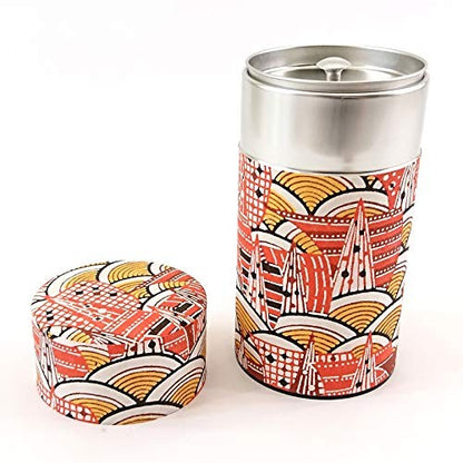 Yamako Modern Seigaiha Tea Canister - Haikara-san L Size 88093
