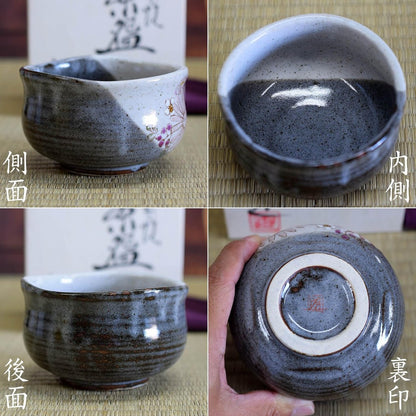Matcha bowl, ceramic, tea utensils, Kutani ware, matcha tea bowl, Hana brand, matcha, rice bowl, Japanese tableware, made in Japan.
