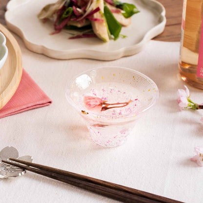 Toyo Sasaki Glass Shofuku Cup Sakura Fuji Light Sakura 45ml Made in Japan Mount Fuji Glass Gift