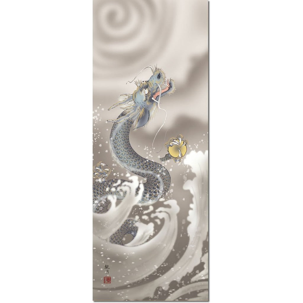 Hanging Scroll of the Dragon God - Dragon God Painting / Moriyama Kankitsu (Shaku San) 1MD2-020 for Tokonoma, Japanese-Style Room - Ascending Dragon, Modern, Stylish, Scroll, Mount, Interior.