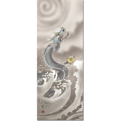Hanging Scroll of the Dragon God - Dragon God Painting / Moriyama Kankitsu (Shaku San) 1MD2-020 for Tokonoma, Japanese-Style Room - Ascending Dragon, Modern, Stylish, Scroll, Mount, Interior.