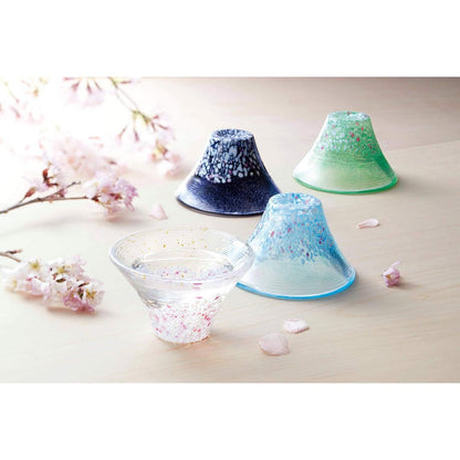 Toyo Sasaki Glass Shofuku Cup Sakura Fuji Haruzakura 45ml Made in Japan Sake Cup Sake Glass Cup Mount Fuji Glass Gift Present for Respect-for-the-Aged Day Father's Day Mother's Day Birthday WA529