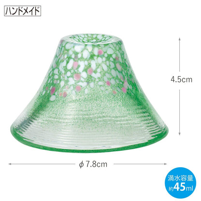 Toyo Sasaki Glass Shofukuhai (Lucky Cup) Sakura Fuji Yama Cherry Blossom 45ml Made in Japan Sake Cup Sake Glass Cup Mount Fuji Glass Gift Present for Respect for the Aged Day Father's Day Mother's Day Birthday WA531