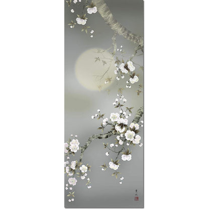 Hanging Scroll - Night Cherry Blossoms / Ogata Hosui (Shaku-go size) 1A2-010, Tokonoma, Japanese-style room, Modern, Stylish, Made in Japan, Gift, Mounting, Wall decoration, Seasonal, Flower and Bird painting Hanging Scroll.