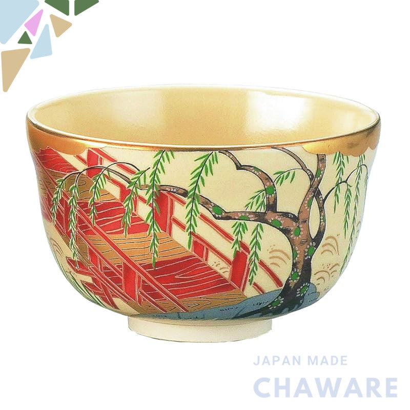 Miyachi Eikou Matcha Bowl, White  
Size: Diameter 12.4 cm x Height 7.8 cm  
Kinsei Yanagihashi, Comes in a Decorative Bo
