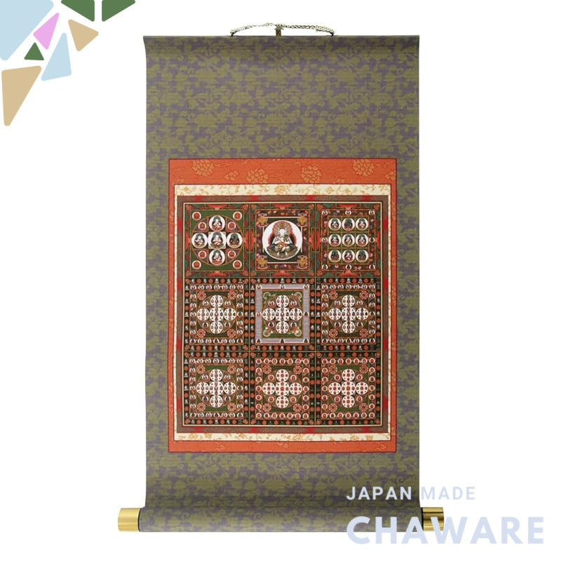 Hanging scroll, kakemono, decorative mounting, Diamond Realm Mandala, small size, decorative mounting style, decorative 