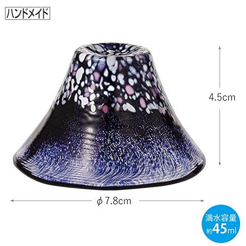 Toyo Sasaki Glass Shofuku Cup Sakura Fuji Night Cherry Blossom 45ml Made in Japan Sake Cup Sake Glass Cup Mount Fuji Glass Gift Present for Senior Citizens Day Father's Day Mother's Day Birthday WA530