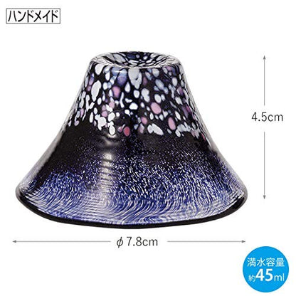 Toyo Sasaki Glass Shofuku Cup Sakura Fuji Night Cherry Blossom 45ml Made in Japan Sake Cup Sake Glass Cup Mount Fuji Glass Gift Present for Senior Citizens Day Father's Day Mother's Day Birthday WA530