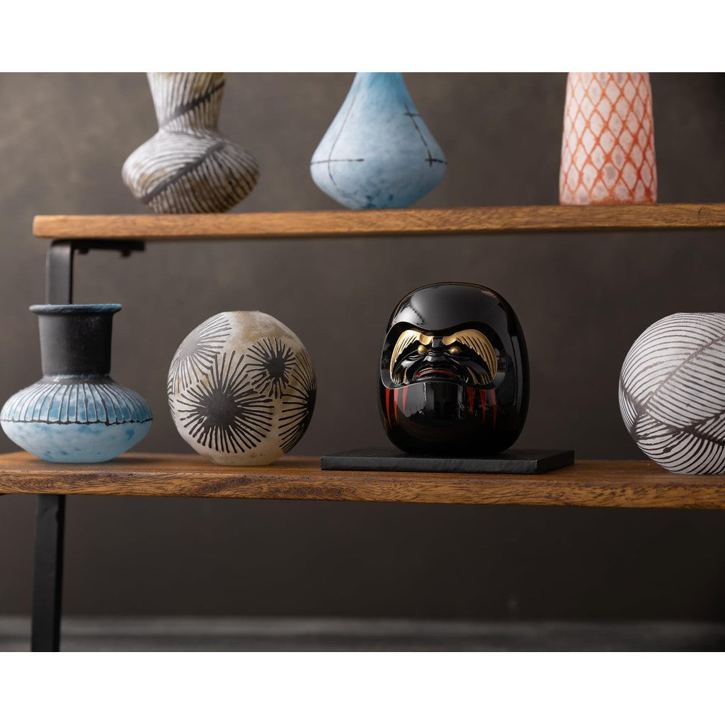 Gingado Black Daruma Lucky Ornament Takaoka Copperware Zen Master Engaku Daishi Made in Japan