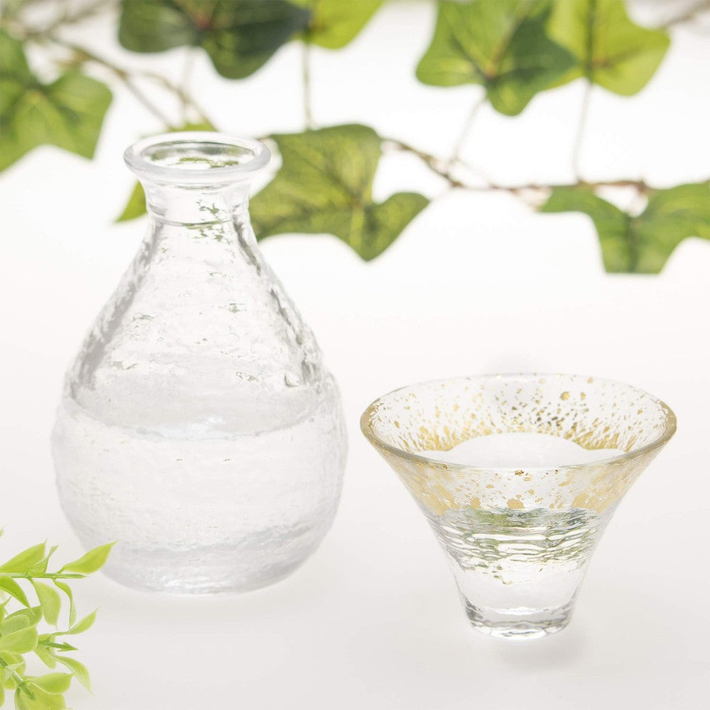 【Made in Japan】Toyo-Sasaki Glass Lucky Cup Mount Fuji Gold Transparent (Capacity: 65ml)