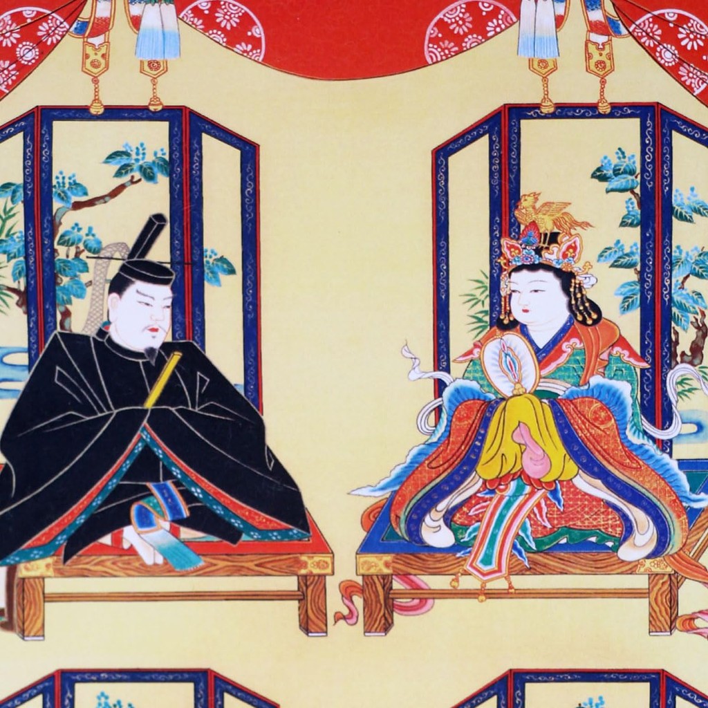 Hanging scroll, hanging scroll (four deities: Takaya Mikoden, Niu no Kofujime no Okami (Kariba Myojin), Niu no Kofujime no Okami, Ichikishimahime no Okami, Ootku no Kifujime no Okami) - small hanging scroll