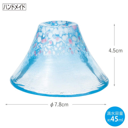 Toyo Sasaki Glass Shofuku Cup Sakura Fuji Haruzakura 45ml Made in Japan Sake Cup Sake Glass Cup Mount Fuji Glass Gift Present for Respect-for-the-Aged Day Father's Day Mother's Day Birthday WA529