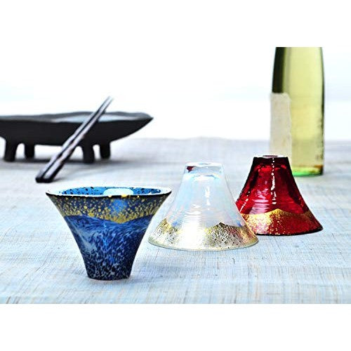 [Made in Japan] Toyo Sasaki Glass Lucky Cup Mt. Fuji Gold Cherry Blossom (Capacity: 65ml)