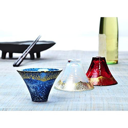 [Made in Japan] Toyo Sasaki Glass Lucky Cup Mt. Fuji Gold Cherry Blossom (Capacity: 65ml)