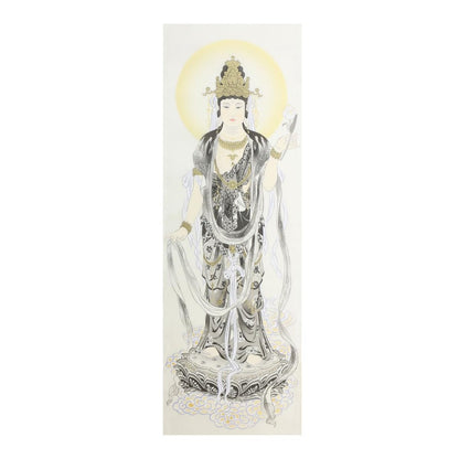 Seal Scroll for Offerings, Hanging Scroll for the 33 Sacred Sites of Western Japan, Front View of the Ink Kannon.
