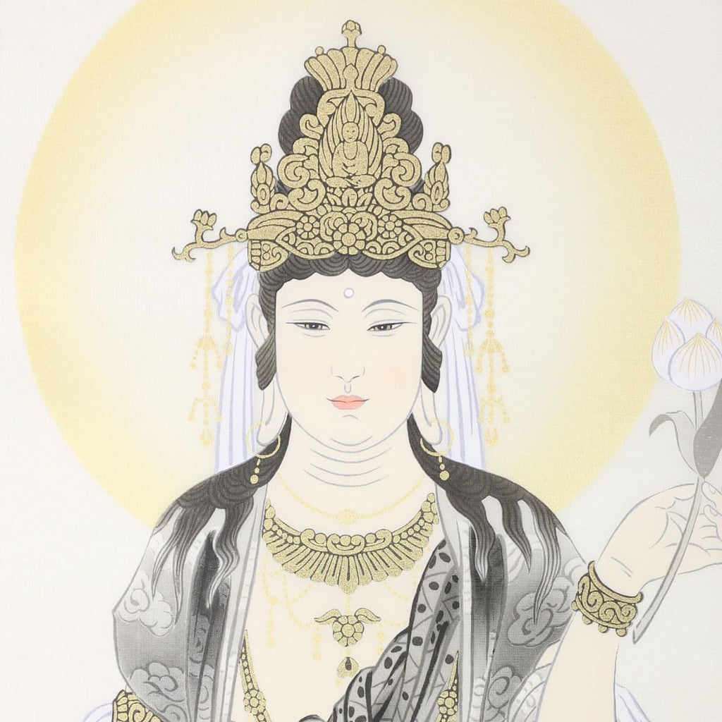 Seal Scroll for Offerings, Hanging Scroll for the 33 Sacred Sites of Western Japan, Front View of the Ink Kannon.