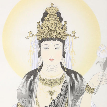 Seal Scroll for Offerings, Hanging Scroll for the 33 Sacred Sites of Western Japan, Front View of the Ink Kannon.