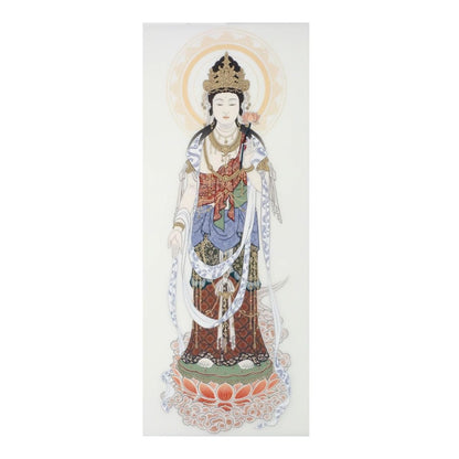 "Offering scroll, common horizontal sign for Kannon sacred sites, front Kannon with a lucky belt, includes original clear file from Hōtoku-dō, for transom frames."