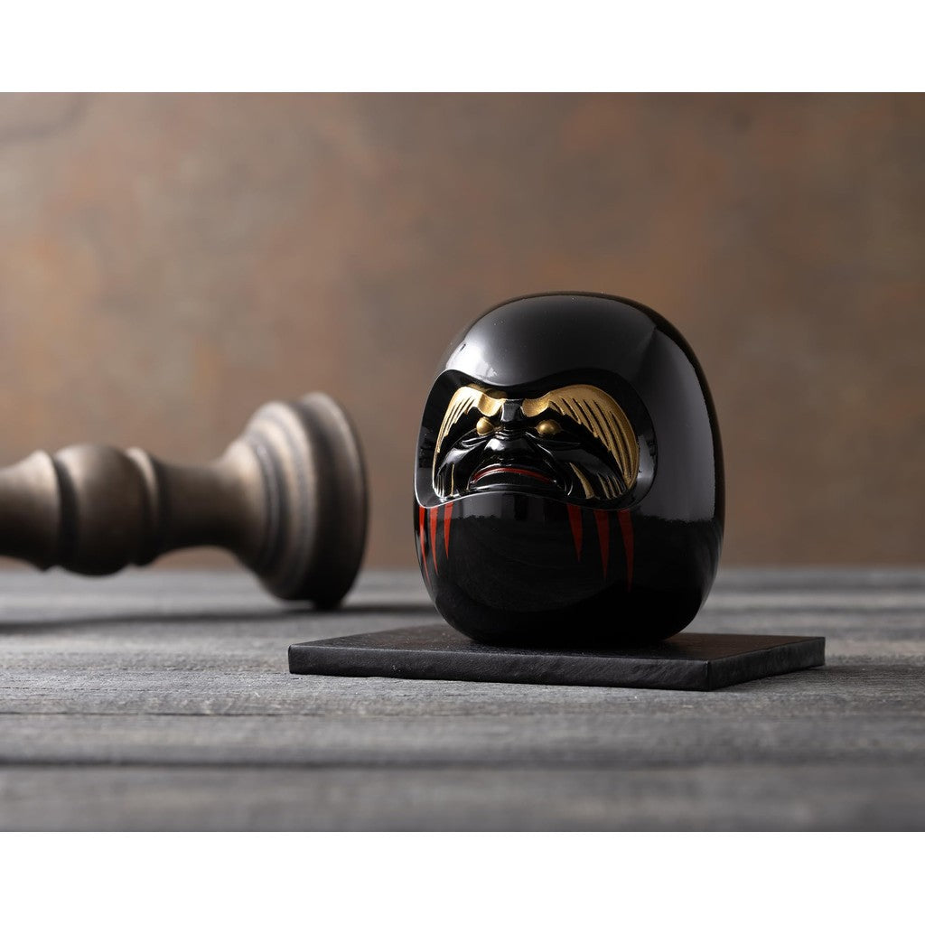 Gingado Black Daruma Lucky Ornament Takaoka Copperware Zen Master Engaku Daishi Made in Japan