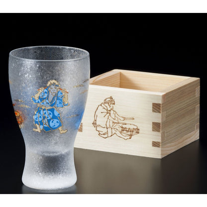 ADERIA Sake Glass Lucky Animals Monkey Masu Sake Glass 100ml [Premium Nippon Taste / Wooden Masu with Cup] Made in Japan Gift Boxed Birthday Gift Present 6786