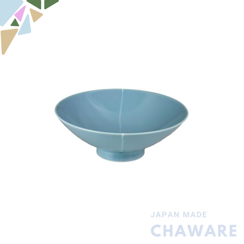Hakusan Porcelain Flat Tea Bowl Blue (approximately) φ15×5.3cm C-17 Designed by Masahiro Mori Hasami Ware Made in Japan