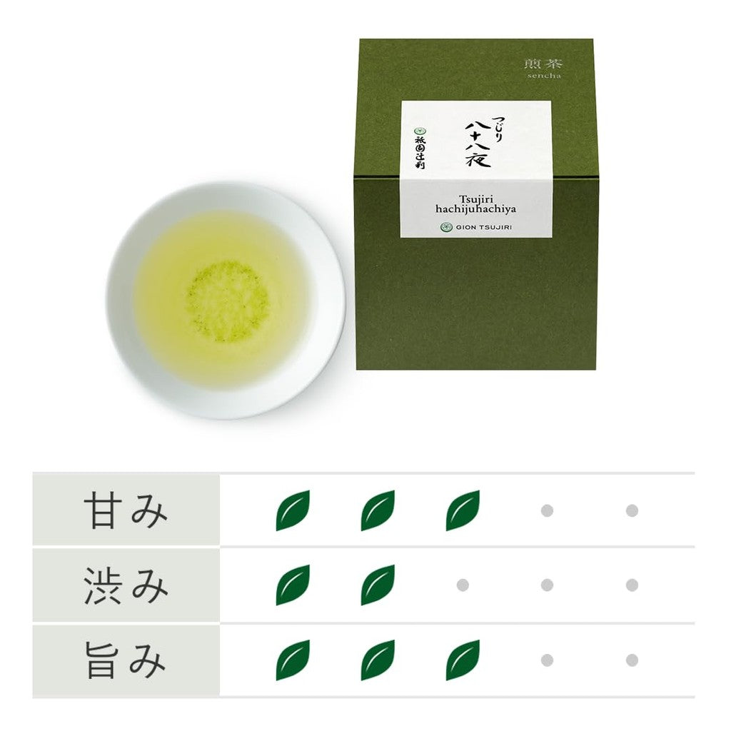 Gion Tsujiri Tsujiri no Sato Sencha Set - 88 Nights Collection, Kyoto Matcha Sweets Gift, Souvenir