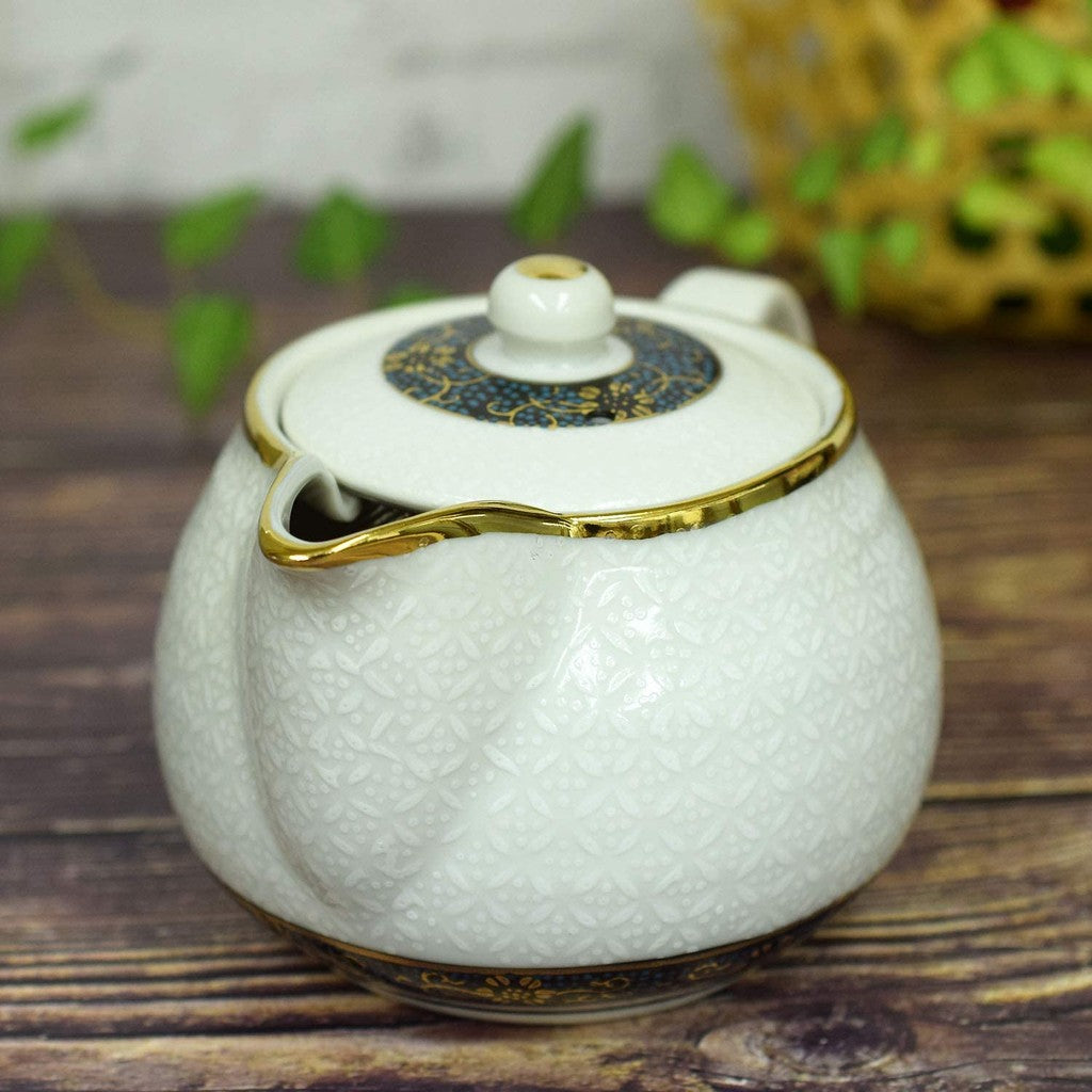 【made in japan】
Stylish Kyusu Teapot, Kutani Ware with White Shippo, Japanese Ceramic Tea Pot with Infuser, Authentic Japanese Tableware