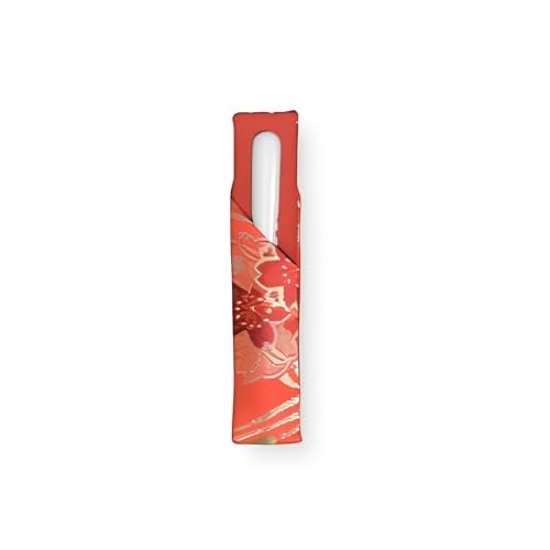Tea ceremony equipment training set, includes: folding paper case, folding paper (quiet), red silk cloth, fan (6.5 inches, black lacquered), toothpick holder with resin toothpick, for Omotesenke, designed for women.