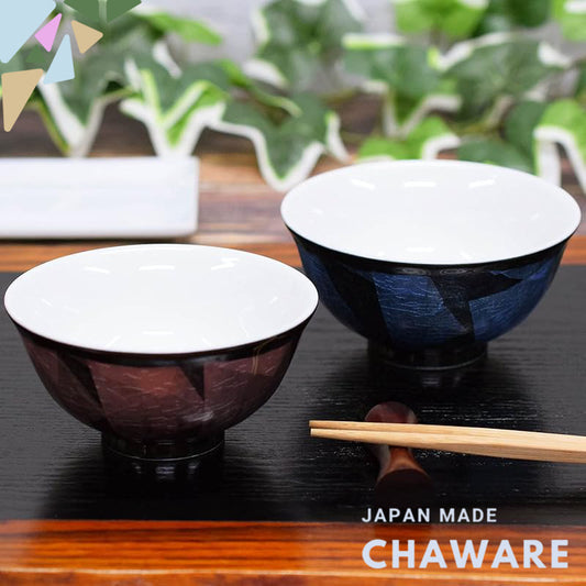 【made in japan】
Waza no Kura Elegant Pair of Rice Bowls, Kutani Porcelain, Stylish Japanese Tableware, Silver Decoration