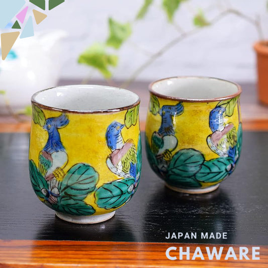 【made in japan】
Waza no Kura Pair of Stylish Japanese Kutani Tea Cups - Elegant Yoshidaya Ceramic Teacups for Couples - 