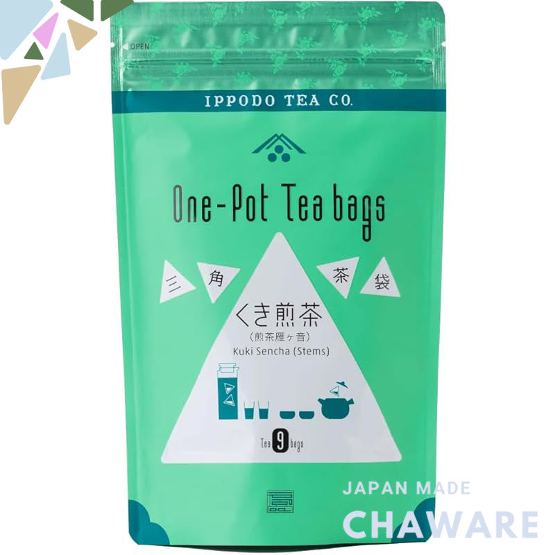 Ichibodo Tea Shop Triangle Tea Bags - 9 Bags of Kukicha Green Tea, a premium blend with a unique flavor perfect for dail