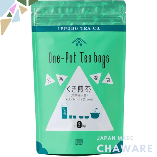 Ichibodo Tea Shop Triangle Tea Bags - 9 Bags of Kukicha Green Tea, a premium blend with a unique flavor perfect for dail