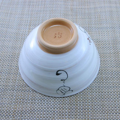 【made in japan】
Arita Ware & Hasami Ware Rice Bowl (Large, Black) - Lightweight, Thin, Nut Design - Grapes, Japanese Tableware, Ceramics, San Kaibishi