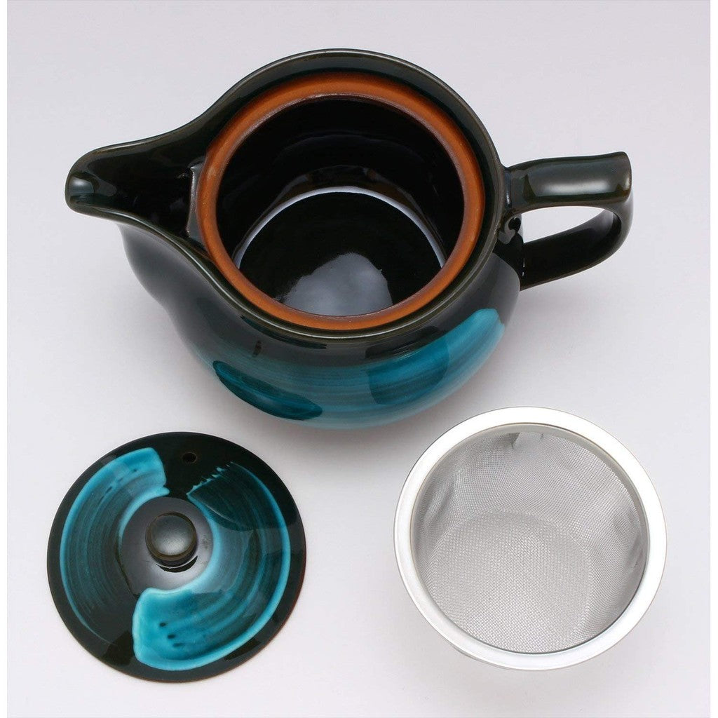 【made in japan】Japanese Mino Ware Pot in Emerald Color - High-Quality Japanese Craftsmanship, Perfect for Tea or Coffee Lovers