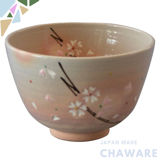 【made in japan】
Kyoto Ware Seibu Kiln Matcha Bowl, Porcelain with Cherry Blossom Design, Handcrafted Sakuzan Ware K1-8