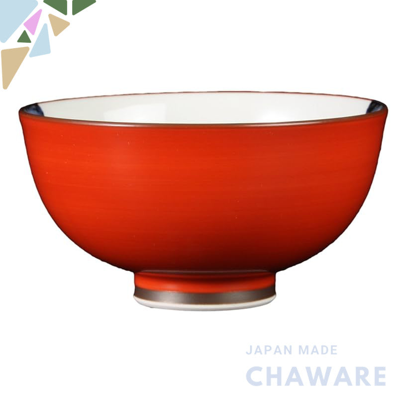 【made in japan】
Hasami Ware Rice Bowl with Akame Pattern in Red - Japanese Traditional Ceramic Tableware, Perfect for Se