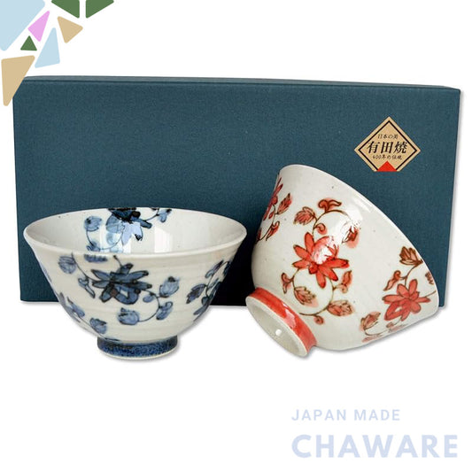 【made in japan】
Japanese Traditional Couple Rice Bowls Set with Elegant Gift Box - Arita Ware, Stylish Floral Design, Pe