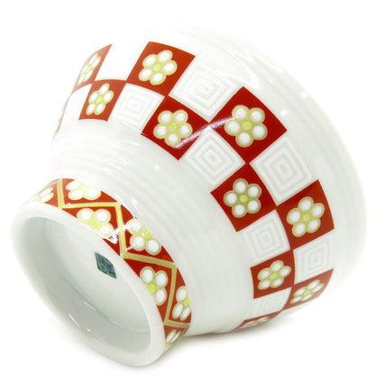 【made in japan】
Waza no Kura Kutani Ware 9-段 Rice Bowl with Plum Checkered Pattern – Stylish Ceramic Japanese Tableware, Perfect Gift for Kanreki Celebration or Special Occasions.