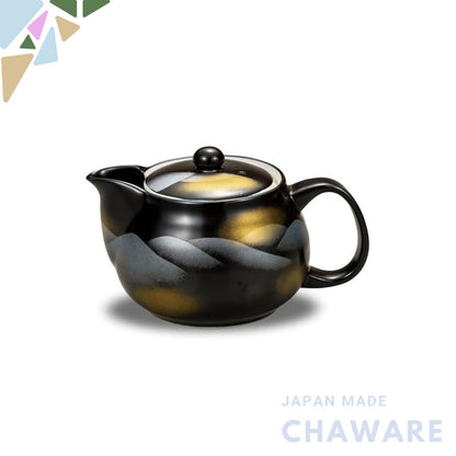 【made in japan】
Waza no Kura Stylish Teapot, Kutani Ware, Ceramic Pot with Strainer, Japanese Tableware, Beautiful Desig